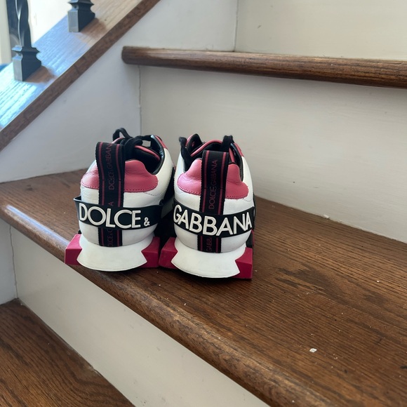 Dolce Gabbana Pink and White Sneakers Modern Design